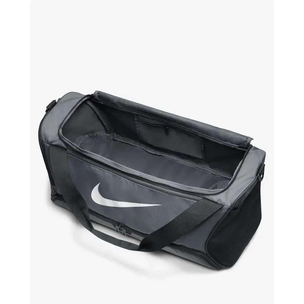 Nike Brasilia 9.5 DH7710-068 Unisex OS Gray Black Training Duffel Bag FLW099